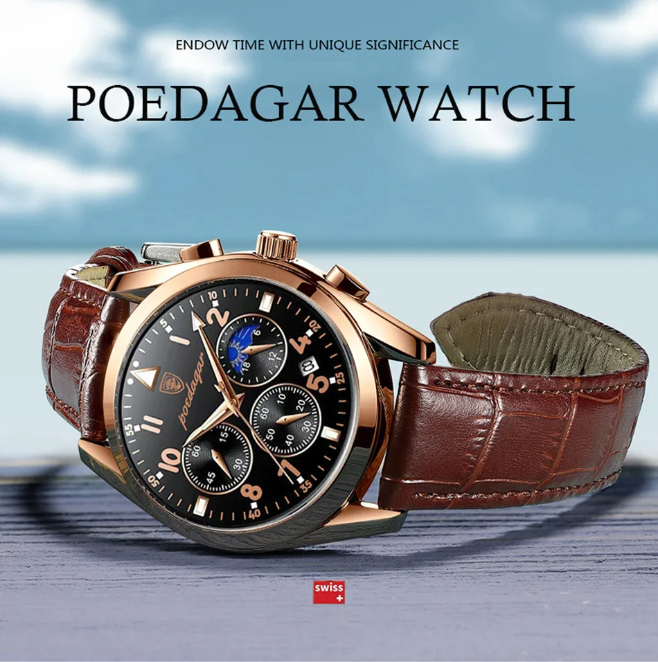 Promotion Montre suisse en cuir imperméable CMR
