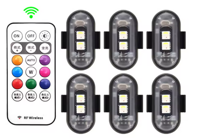 Lampe stroboscopique à LED avec télécommande sans fil, 8 couleurs, pour voiture, moto, vélo