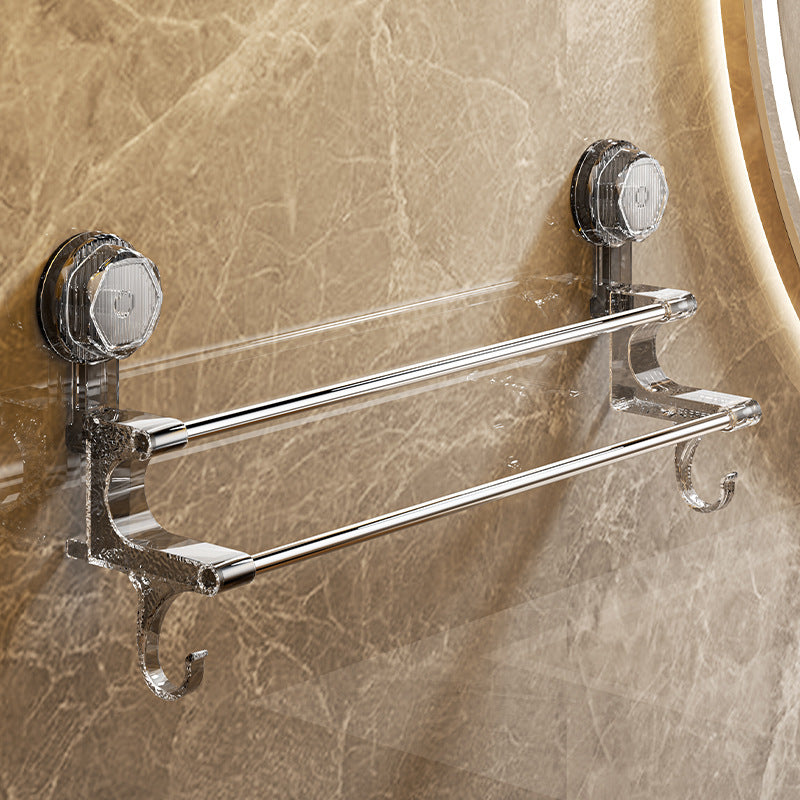 Porte‑serviettes à double tringle avec ventouses ultra‑puissantes
