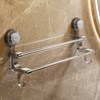 Porte‑serviettes à double tringle avec ventouses ultra‑puissantes