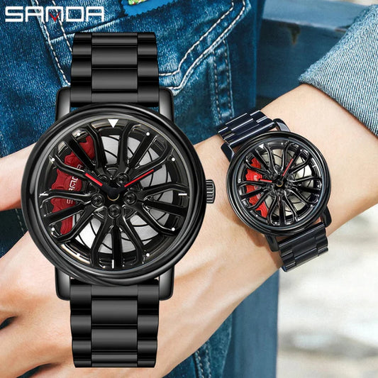 SANDA-Montre 3D à Quartz Pour Homme couleur noir
